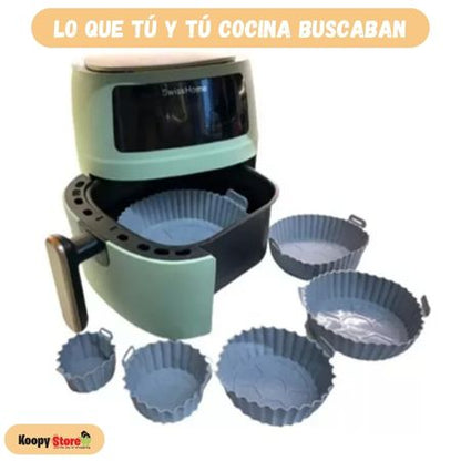 CleanFry ®: Kit de 6 Moldes de silicona para Freidora de aire + RECETARIO Y ENVÍO GRATIS